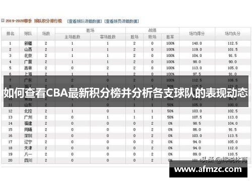 如何查看CBA最新积分榜并分析各支球队的表现动态